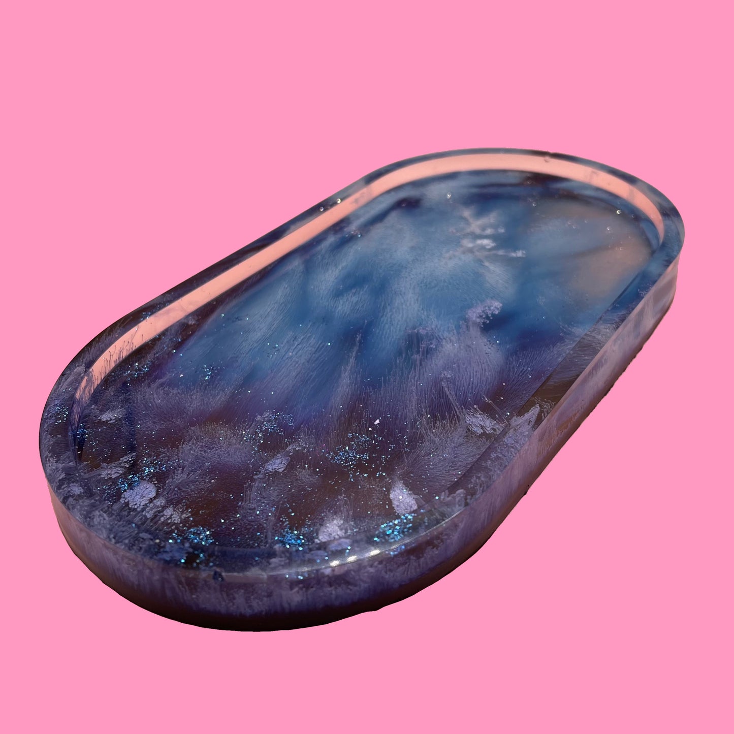 Vide poche ovale bleu