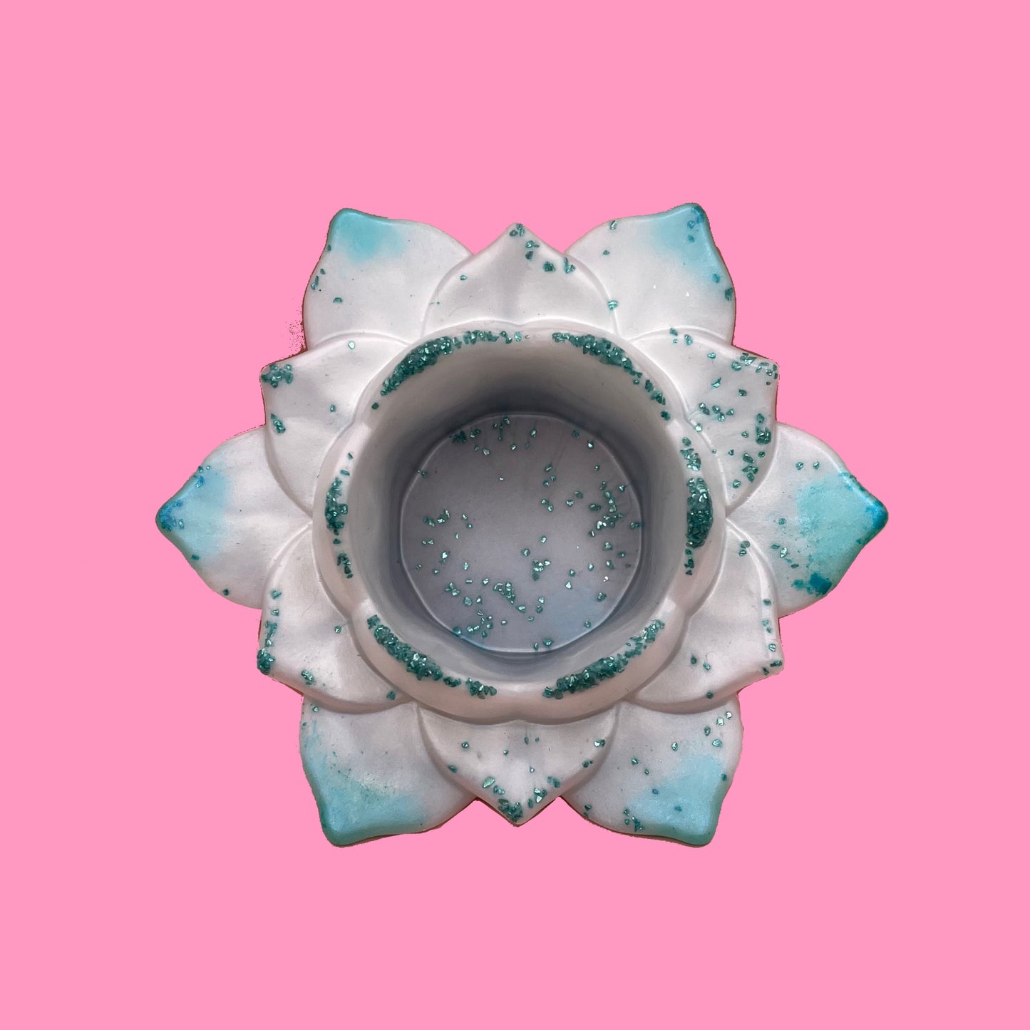 Ice turquoise candle holder