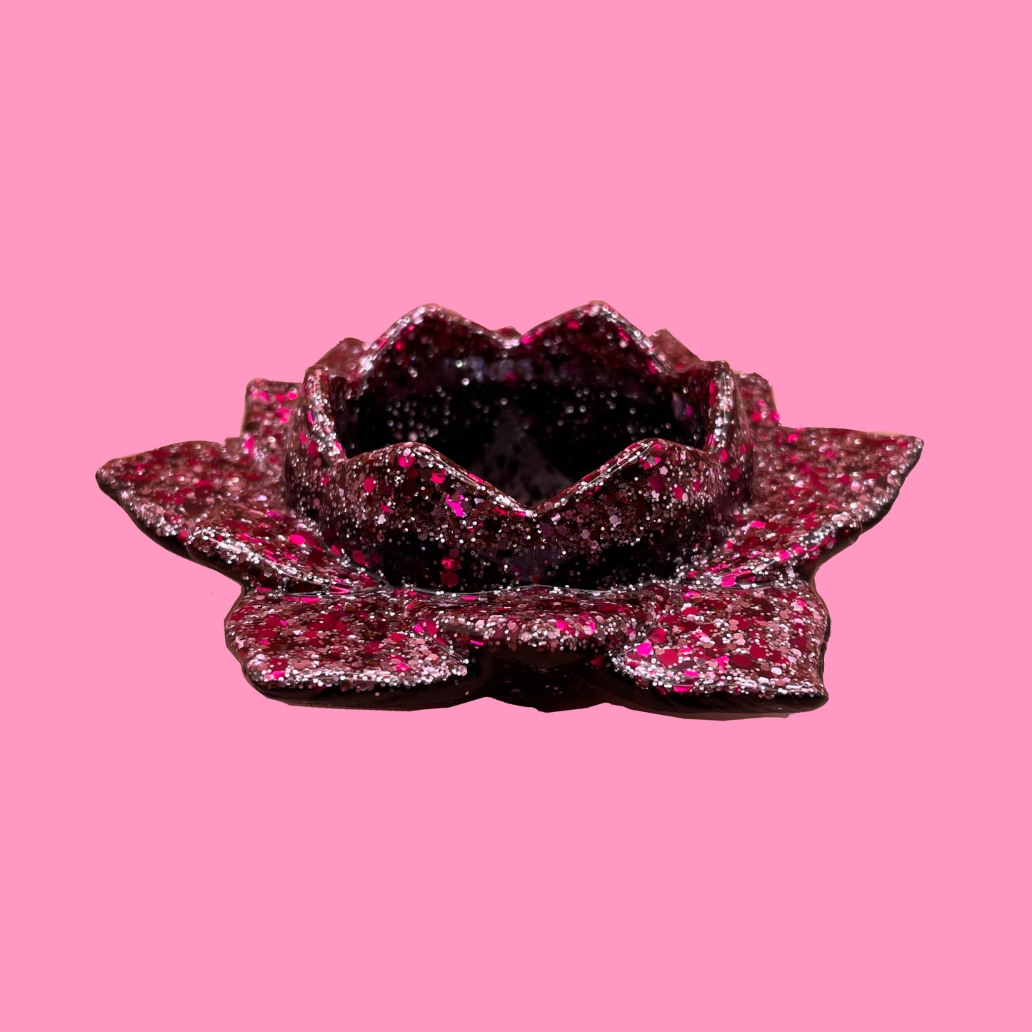 Pink & glitter candle holder 1