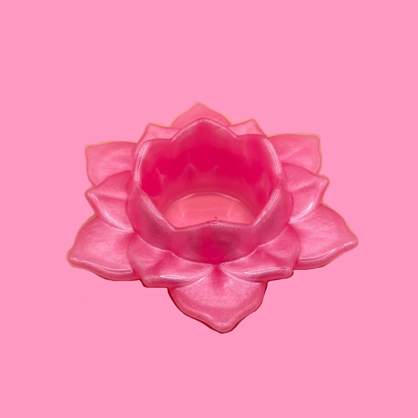 Pink candle holder