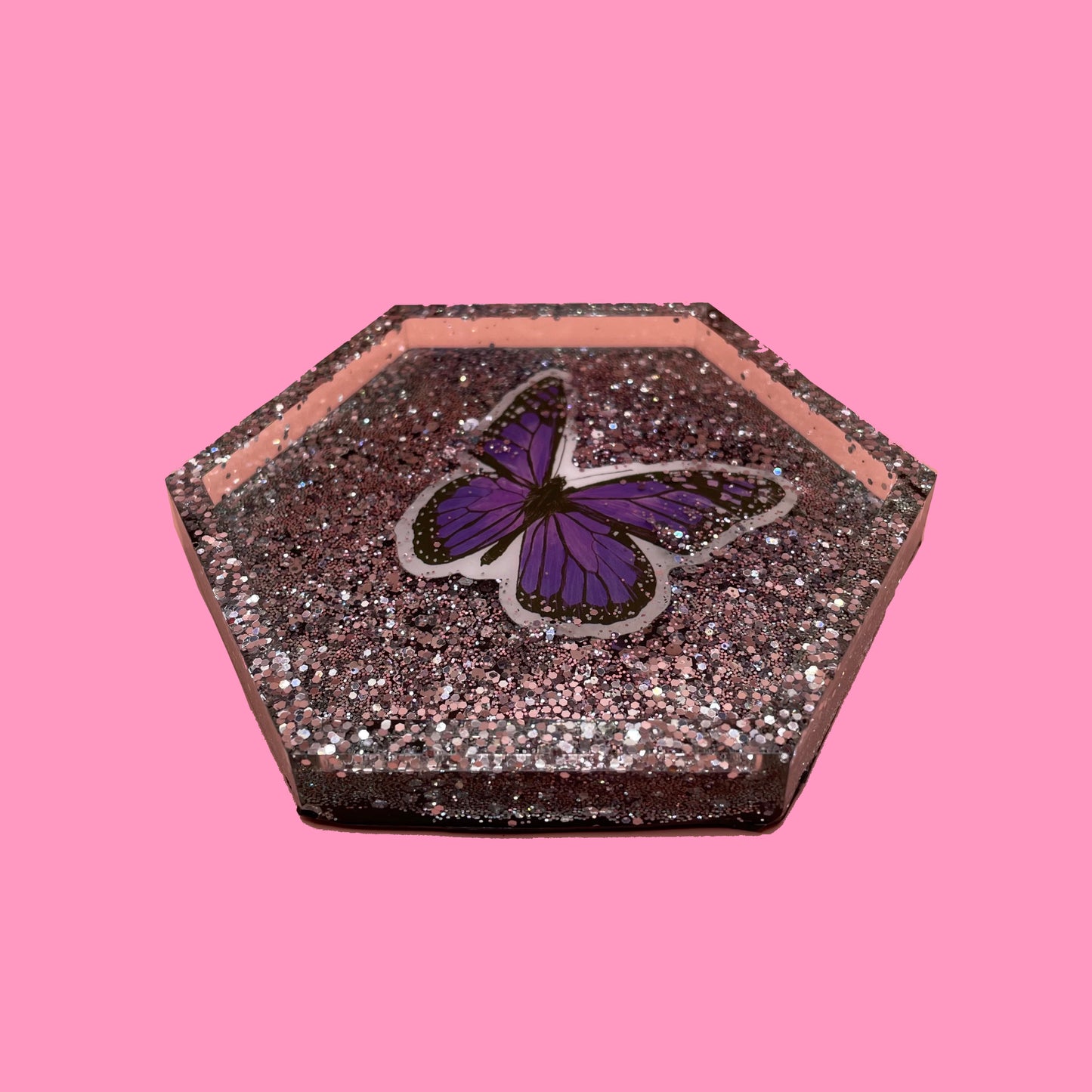 Glitter Butterfly trinket dish