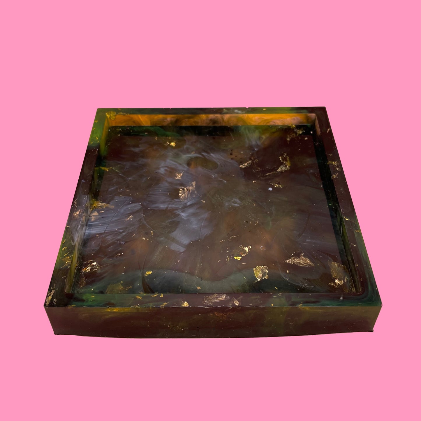 Vide poche carré green&gold