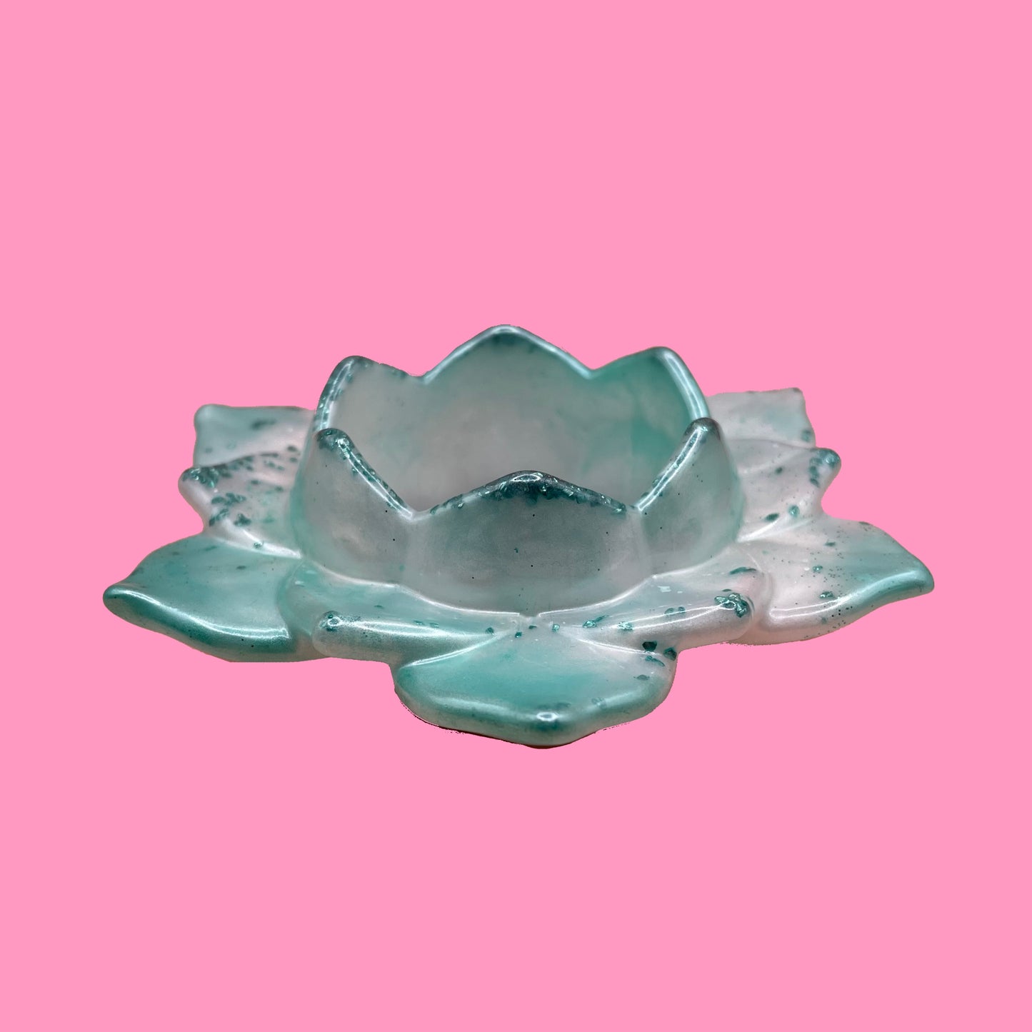 Ice turquoise candle holder