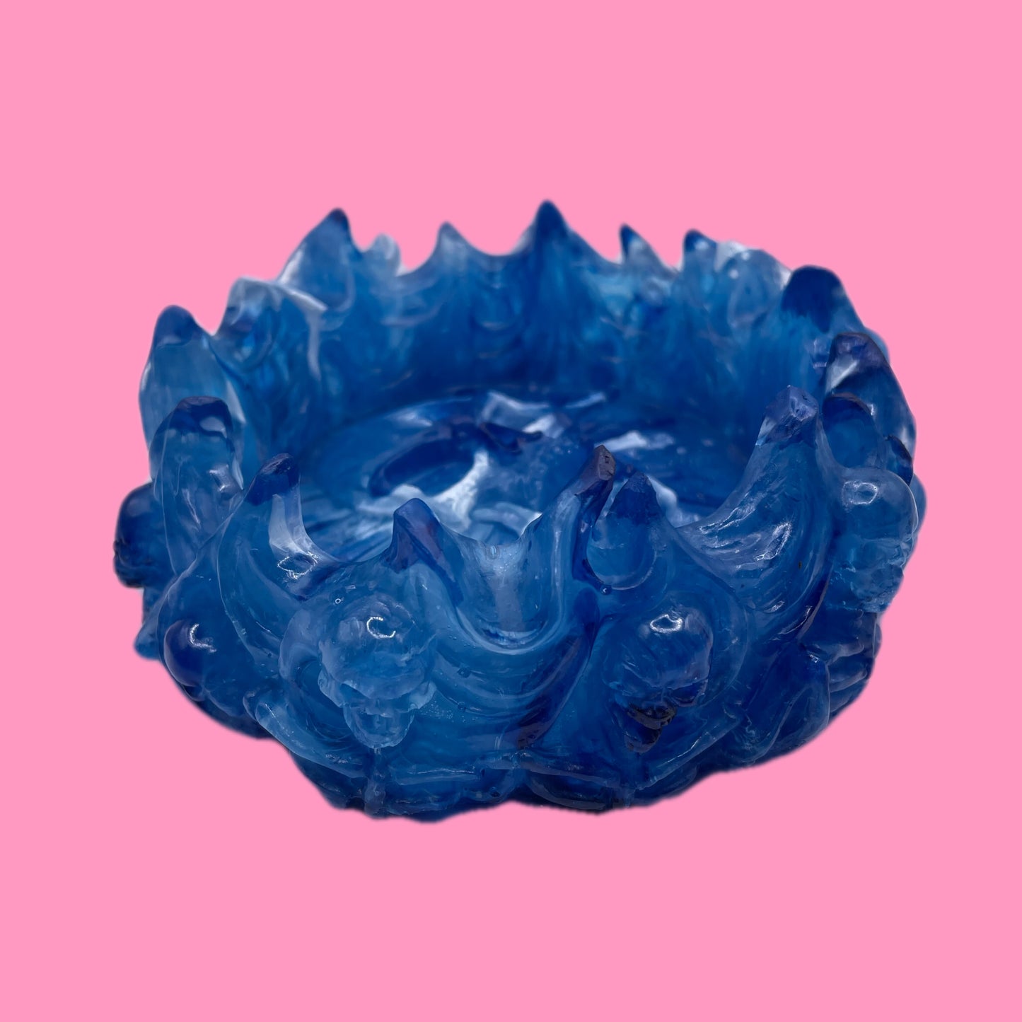 Skull ashtray blue/white