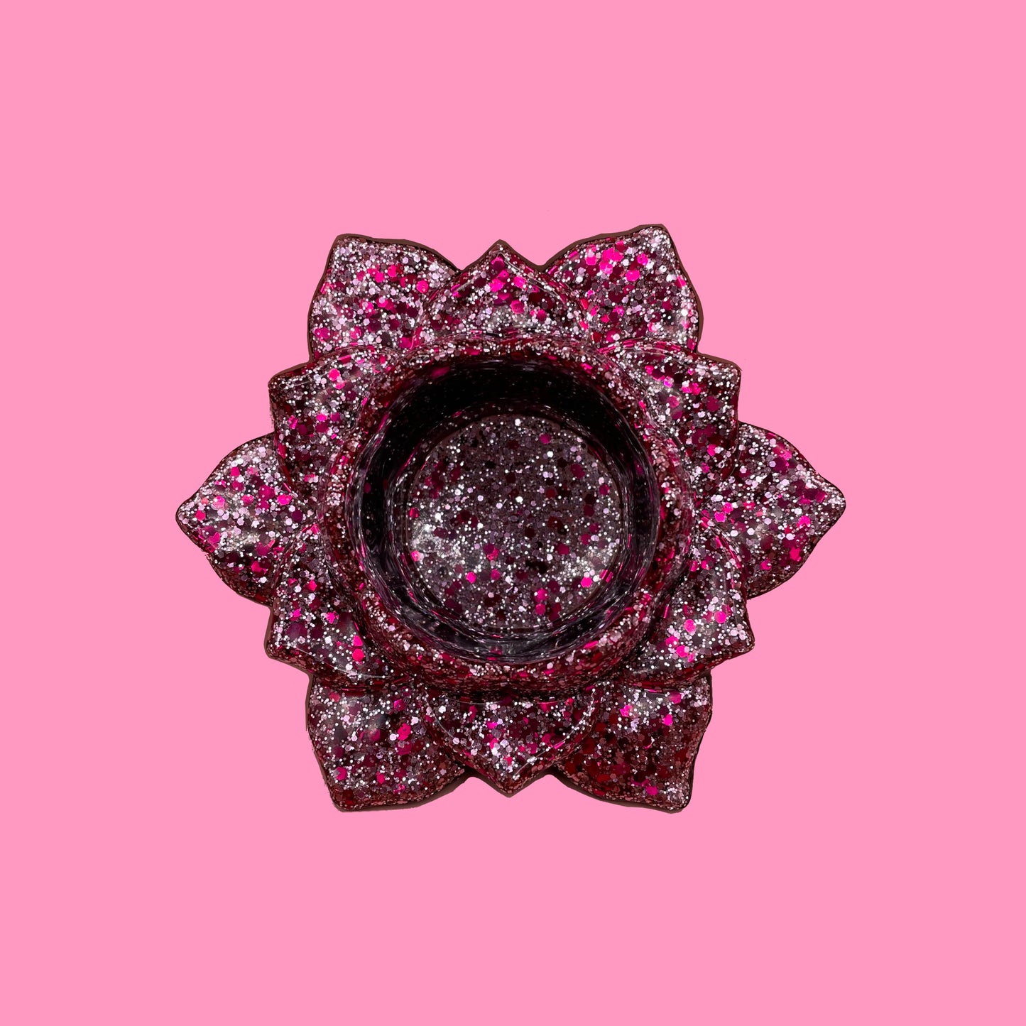 Pink & glitter candle holder 1