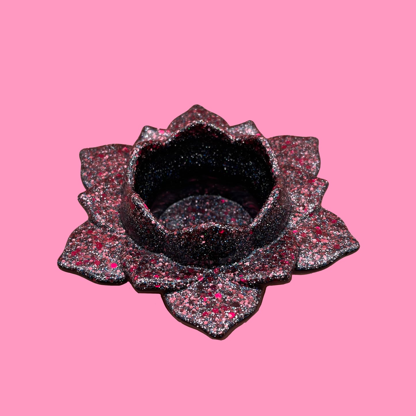 Pink & Glitter Candle Holder 2