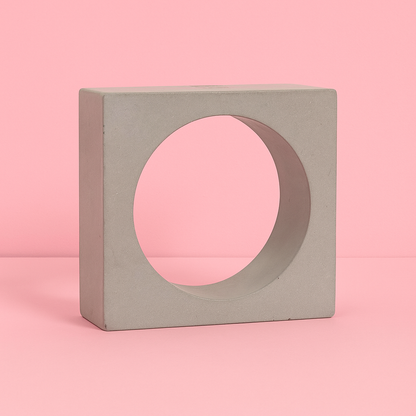 Square vase silicone mold with circle