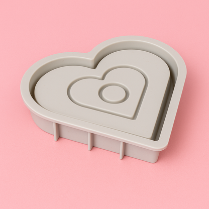 Heart-shaped silicone candle mold