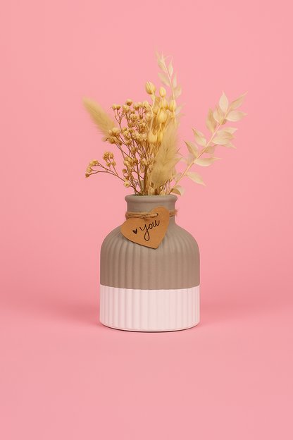 Silicone mold for a thin, ribbed vase.