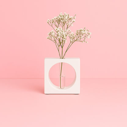 Square vase silicone mold with circle