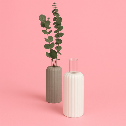 Silicone mold, ribbed vase