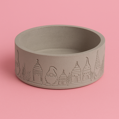 Silicone mold, bowl with elf border.