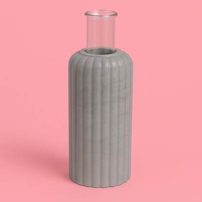 Silicone mold, ribbed vase