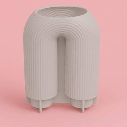 U-shaped silicone mold with grooves