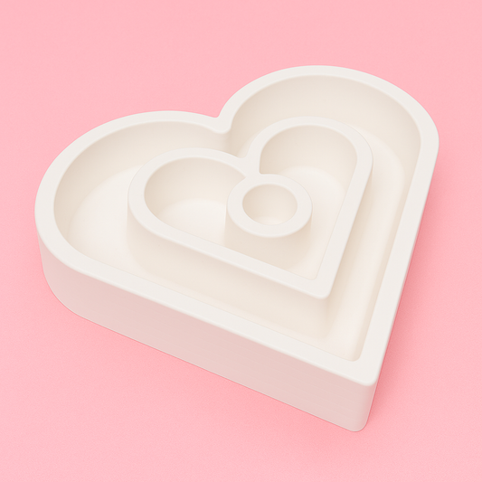 Heart-shaped silicone candle mold