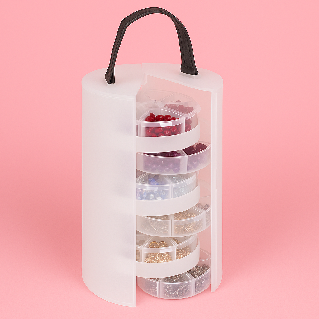 Boite de rangement ronde av.poignée,ø13cm