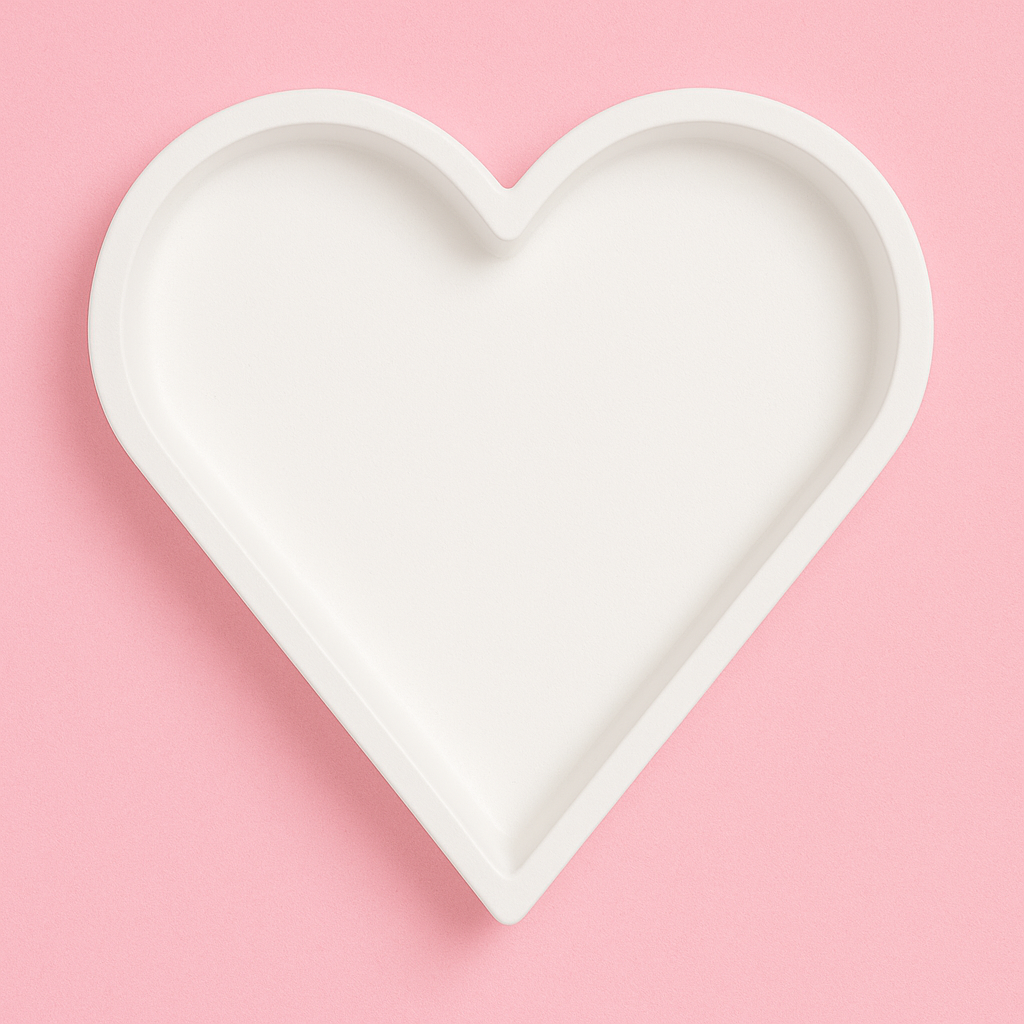 Heart-shaped silicone candle mold