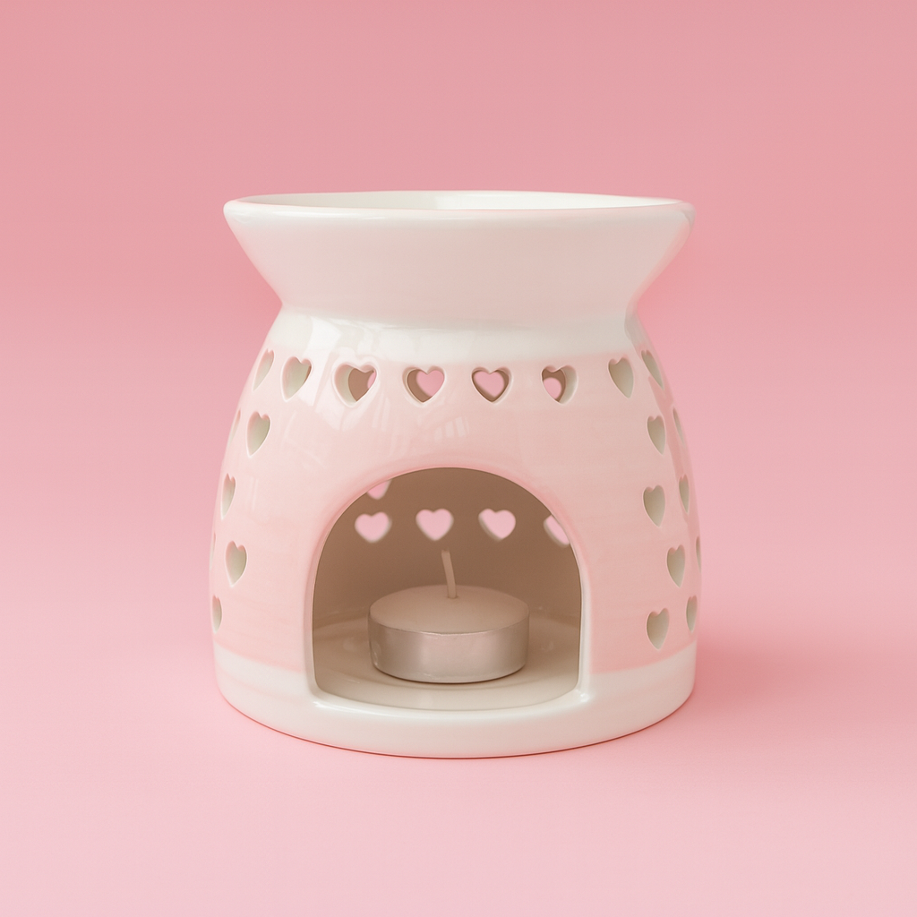 Brûleur Coeurs - Rose et blanc