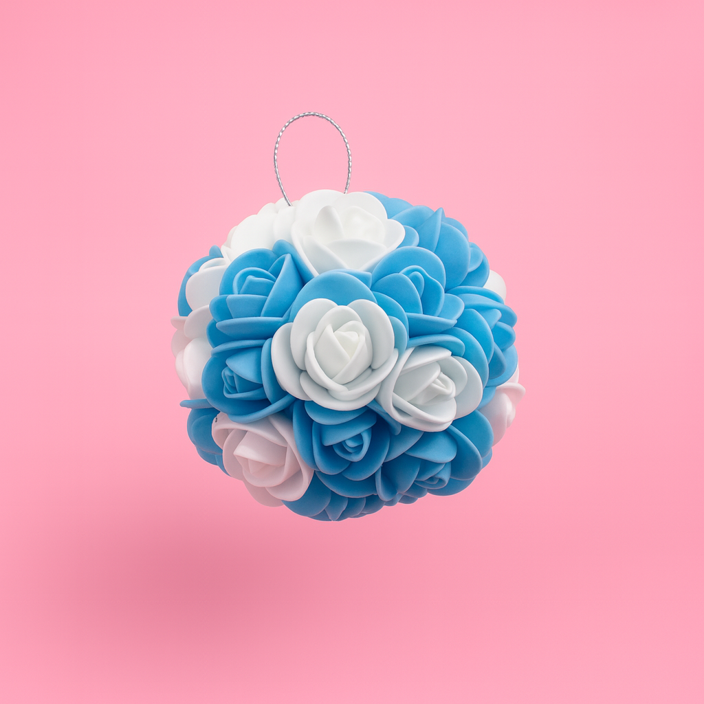 Boule bleu et blanche