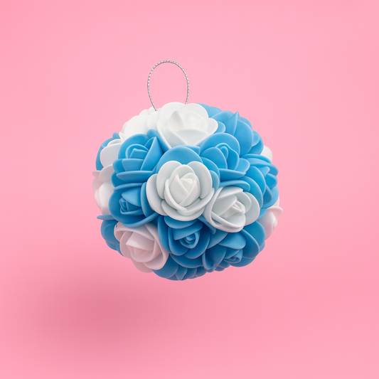 Boule bleu et blanche