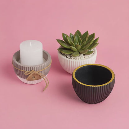 Decorative, ribbed silicone bowl mold